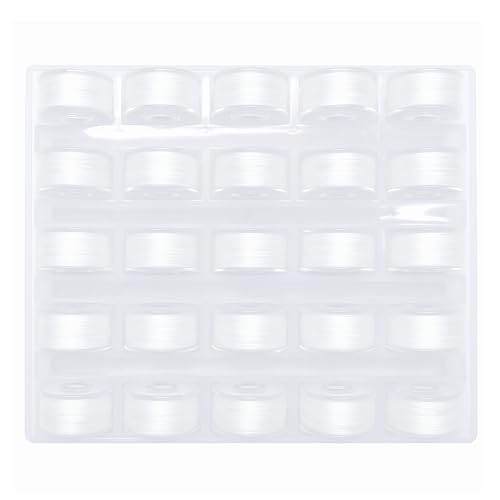 Mandala Crafts White 15J SA156 Prefilled Bobbin Thread, 25 PCs - color: White, size: Size A 25 X 88 Yards