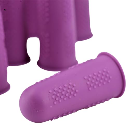 Finger Protectors [Flex Series - 12-Pack] Silicone Non-Stick Finger Covers | Purple | Small (6) / Medium (6) for Hot Glue | Sewing | Adhesives | Scrapbooking - color: Small & Medium - Orchid [12-Pack]