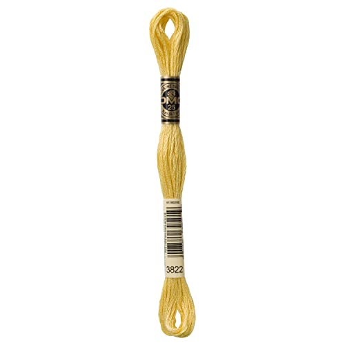 DMC 6-Strand Embroidery Cotton Floss, Light Straw - style: #3822 Yellow