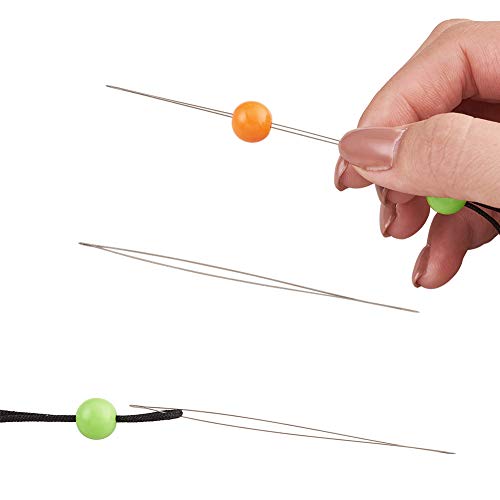Craftdady 10Pcs Big Eye Beading Needles 2.24-Inch Stainless Steel Collapsible Embroidery Sewing Needles for Jewelry Making - color: Stainless Steel Color, 2.24"