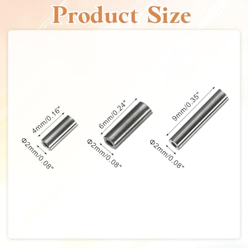 MECCANIXITY 2000pcs Glass Bugle Beads 4/6/9mm Long Tube Cylinder Beads - color: Metallic Grey