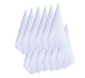 MileyMarla Ladies Embroidery Cotton White Handkerchiefs Lace Wedding Hankies - color: C-12pcs