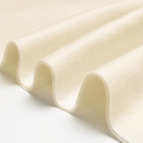 XSEINO Ivory Felt Fabric 180" X 36 "(5 Square Yards), 1.4 mm Thick Soft Felt Fabric Sheet for Crafts, White Series Colors Soft Nonwoven Fabric, Fit for Decoration, Sewing, DIY Crafts - color: Ivory, size: 5 yard pre cut