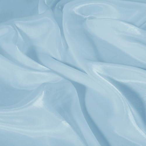 Light Blue Organza Fabric by The Yard, 44" Wide Sheer Fabric 3 Yards - color: Light Blue, size: 3 yard pre cut