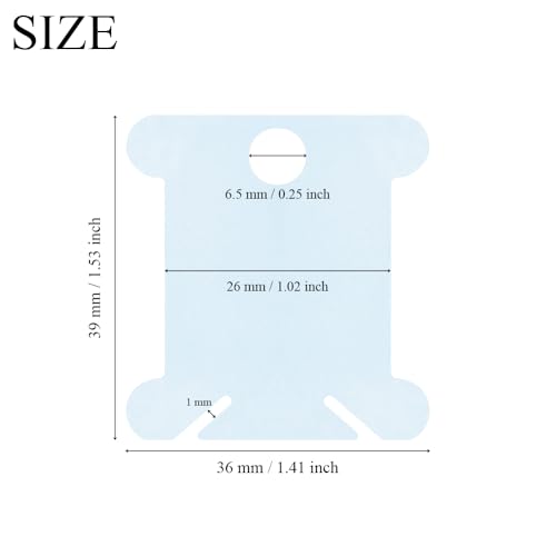 150Pcs Plastic Embroidery Floss Bobbins，Clear Blue Cross Stitch Bobbins, Plastic Thread Organizer Cards for Embroidery Floss Storage, SATONBEYI - color: Clear Blue