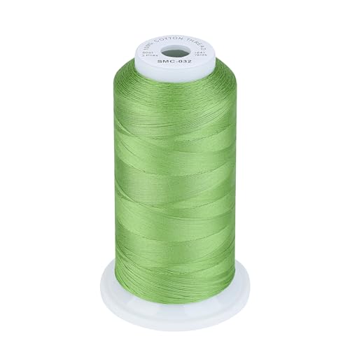 Simthread 100% Cotton Thread 1641 Yards Green Apple Color for Sewing Quilting - color: Green Apple