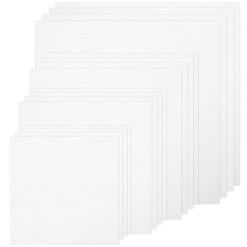 16 PCS White Linen Needlework Embroidery Fabric Cloth - color: White