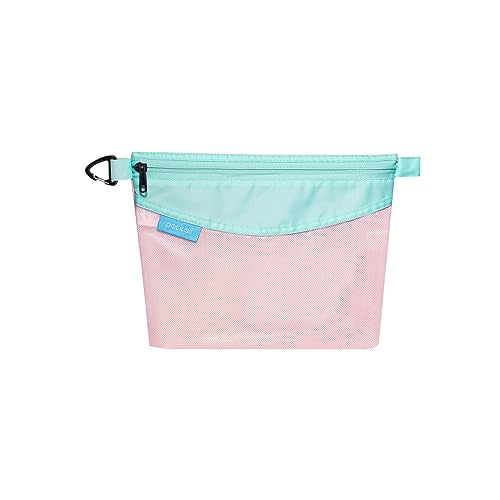 pack all Water-Resistant Zipper Pouch, Mesh Zipper Bag, 10.23"x7.48" - color: Pink, size: Medium