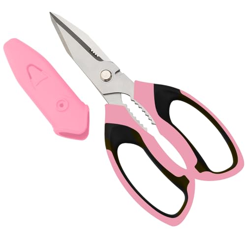 BoFuYuan Utility Scissors All Purpose heavy duty 8-Inch Pink - color: Pink