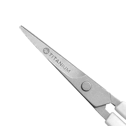 Westcott 16380-001 4" Curved Blade Titanium Embroidery Scissors for Crafting, White/Gray (Pack of 2) - size: 1 Count (Pack of 2), style: 4" Embroidery Scissors