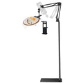 Adjustable Embroidery Hoops Stand for Hand Work,Cross Stitch Frame with 360° Rotation, Embroidery Stand Lap Suitable for Embroidery Kit,3-in-1 Hoop/Tablet/Phone Holder Floor Stand, Black - style: Black