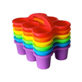 6 Pack Plastic Classroom Caddy Organizer with Handle,6 Compartment, Rainbow - color: Rainbow