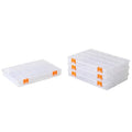 4 Pack Fixed 21 Grids Clear Plastic Storage Box, Transparent Organizer Container Case for Small Parts, Bead, Button, Jewelry, Diamond, Craft Supplies,Sewing Kit, DIY Accessories - size: M