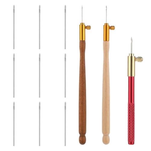 Bead Embroidery Kit, 3 Tambour Hooks + 9 Needles for Beading/Sequin/Knitting