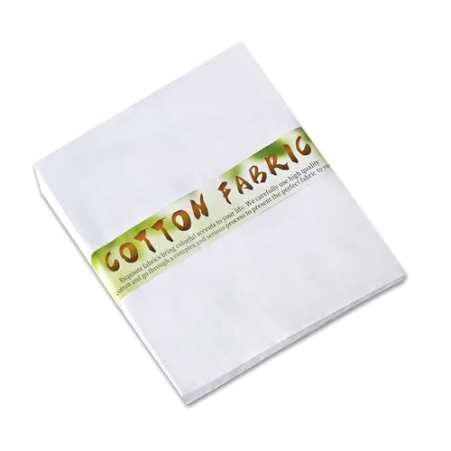 30 pcs White Cotton Fabric Squares, 9 x 9 Inches Quilting Fabric Squares, 100% Cotton Quilting Fat Quarters Bundles, Sewing Project, Patchwork, DIY Crafts