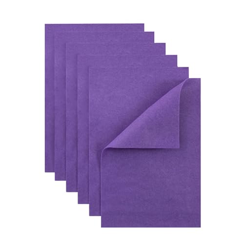 HaoFeiJH Purple Felt Fabric Sheets - 6PCS Felt Squares - 8x12 1 Colors Soft Felt Squares, 1.5mm for Sewing, Patchwork, Decoration, Embroidering, Book, DIY Craft - color: 0-purple