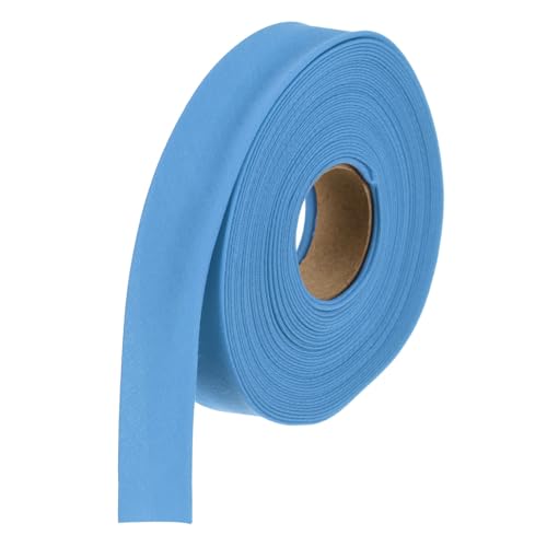 MECCANIXITY 1/2 Inch Double Fold Bias Tape Polyester Continuous Bulk Bias Tape for Sewing, Seaming Quilting Hemming Binding Crafts (Blue 6 Yards) - color: Blue, size: 1/2 Inch x 6 Yards