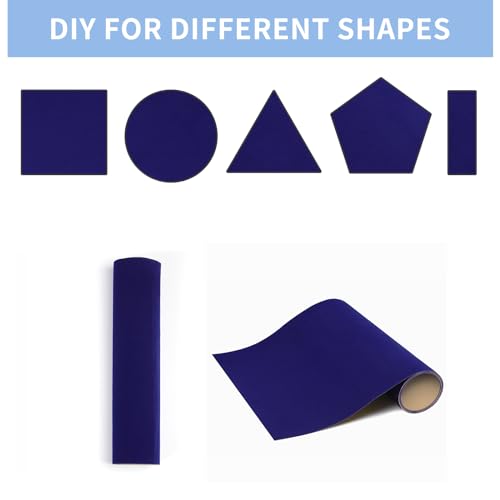 Mesheshe 2PCS Self Adhesive Felt Sheets,DIY Sheet for Art & Crafts,Peel and Stick Drawer/Jewelry BoxFelt Liner,Solid Color Wallpaper (14.6''x39.4'',Blue) (XHMSS23-2pcsDaHao-Blue) - color: Blue