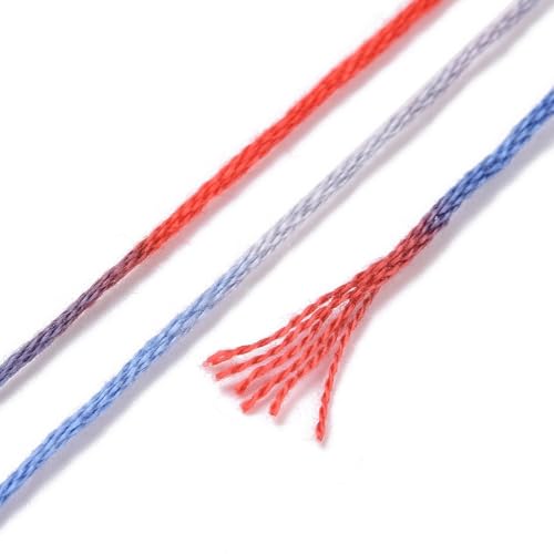 10 Skeins Royal Blue 0.5mm 6-Ply Polyester Embroidery Floss Cross Stitch Threads Segment Dyed Gradient for DIY Craft Hand Sewing Knitting DIY Crafts Jewelry Making 8.75 Yards(8m)/Skein - color: Royal Blue