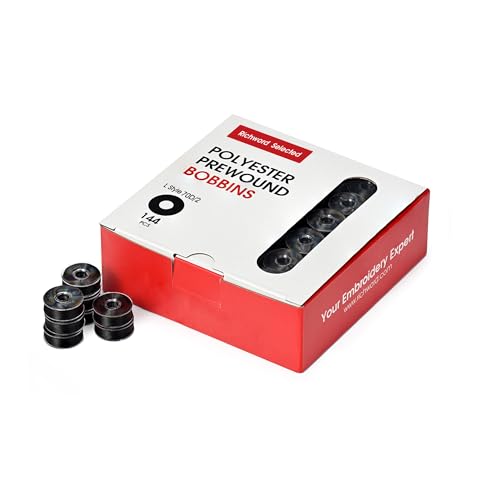 BAI Prewound Embroidery Bobbins Type L 144pcs (70D/2) Black Plastic Sided - color: 144pcs 70D/2 Black