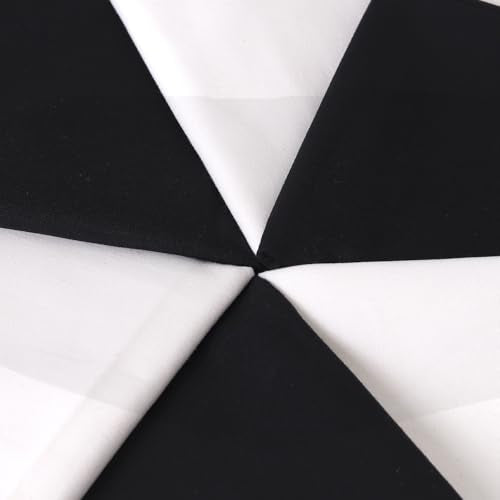 6 Pcs 18 x 21 Inches Cotton Fabric Precut Quilting Fabric Bundles Solid Colors Quilt Material for DIY Craft Sewing Embroidery (Black White) - color: Black White