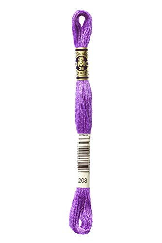 DMC 117-208 Six Strand Embroidery Cotton Floss, Very Dark Lavender, 8.7-Yard