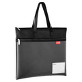 Wisdompro 14.1×11" Mesh Zipper Pouch with Handle, 3 Pockets File Bag-Black - color: Black