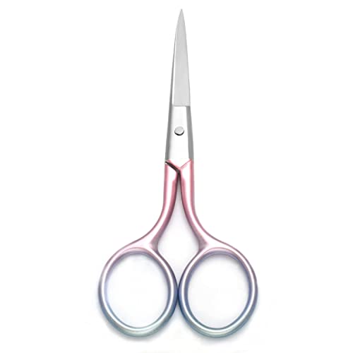 Multicolor Professional Grooming Scissors for Facial Hair Removal - color: Green+pink