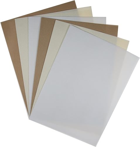 KCS 4/6 pc of 12" x 18"(30cmx45cm) 18CT Counted Cotton Aida Cloth Cross Stitch Fabric (6 pc, White+Cream+Khaki) - color: White+cream+khaki, size: 6 pc