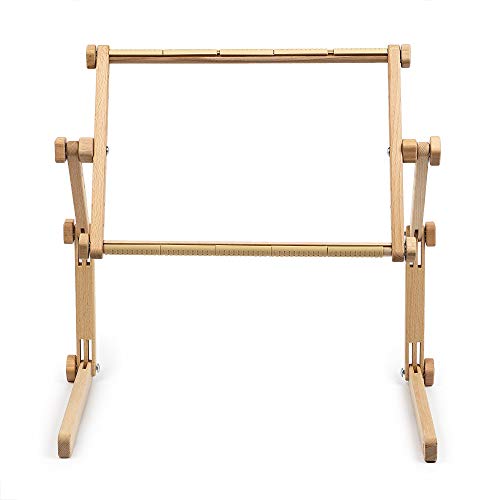 Needlework Table and Lap Hands-Free Stand with Adjustable Frame Made of Organic Beech Wood Tapestry Cross Stitch Embroidery Frame Holder (35х48 cm (13.7" x 18.8")) - size: 13.7" x 18.8"