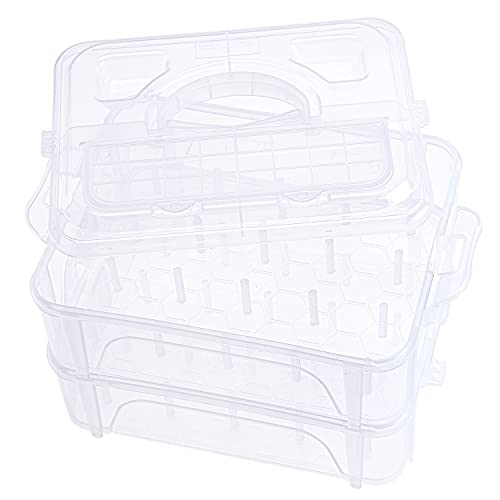 New brothread 2 Layer Stackable Clear Storage Box Organizer - size: 2 Layers