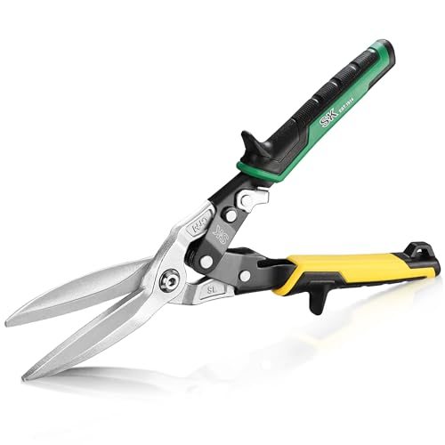 SK 11.5-Inch Tin Snips Heavy Duty, Straight Cut Aviation Snips, Cr-Mo Steel - size: 11.5" Straight Cut