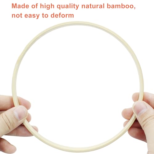 Hitefu 6 Inch Bamboo Floral Hoop Rings, 6 Packs(15cm) - style: 6 In (15 cm)
