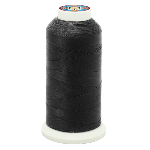 Mandala Crafts Size 69 210D T70 Black Bonded Nylon Thread, 1500 YDs - color: Black, size: T70 #69 210D/3 1500 Yards