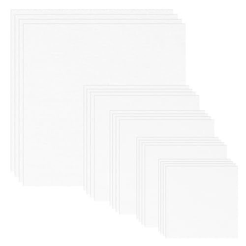 20 PCS Cotton Embroidery Fabric, Pre-Cut White Cloth Squares - color: White, size: 5.9 to 19.6 Inch