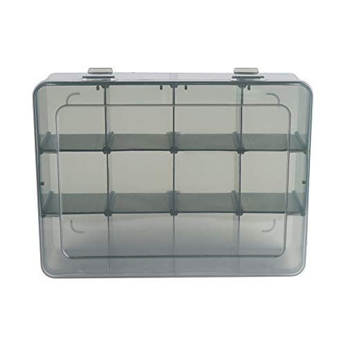 Vidifor 2 Pack Plastic Storage Organizer Box, Storage Container, Jewelry Organizer, Parts Storage Box with Dividers for Crafts, Beads, Buttons, Ornaments, Metal Parts, and More (12 Grids 2 Pack) - size: 12 Grids 2 Pack
