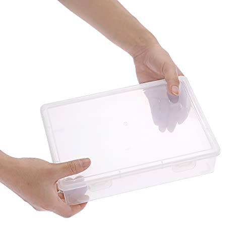 BTSKY Clear Plastic Storage Box with Flap Lid, 4 Pack Small-9.1"x6.7"x2" - size: Small-4 Pack