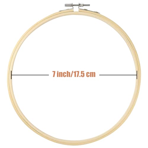 Yorwex 12 Pieces 7 Inch Embroidery Hoops Adjustable Wooden Cross Stitch Hoop for Art Craft Handy Sewing and Embroidery Crafts - style: 7 inch