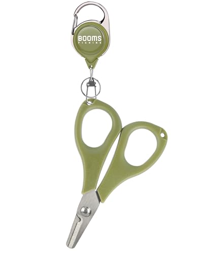 Booms Fishing S01 Fishing Scissors for Braided Line, 4 Styles Options - color: Green With Retractor