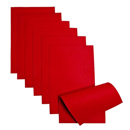 Jtnohx Soft Felt Sheets Color Felt Fabric for Sewing Red 7Pcs 8"x12" 1mm - color: Red