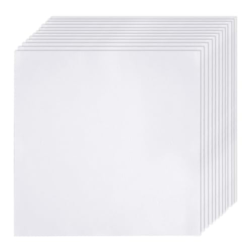 12 PCS Embroidery Fabric Squares Cotton Cloth White 6 x 6 Inch - color: White, size: 6 x 6 Inch