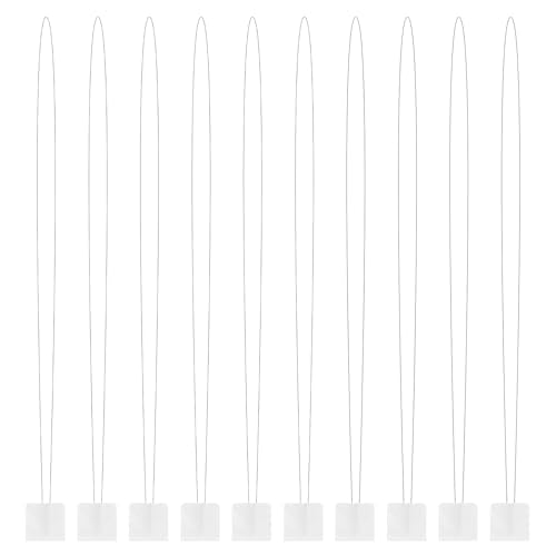 JIYIN 10 Pcs Long Needle Threader, White Punch Needle Threader Needles Threaders for Embroidery Floss Embroidery Stitching Craft Tool for Punch Needles Embroidery Floss Cross Stitch DIY Sewing