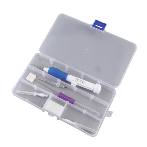 Magic Embroidery Pen Punch Needle Kit, Adjustable Rug Yarn Punch Needle Set, Sewing Needles Easy Threader Embroidery Tools