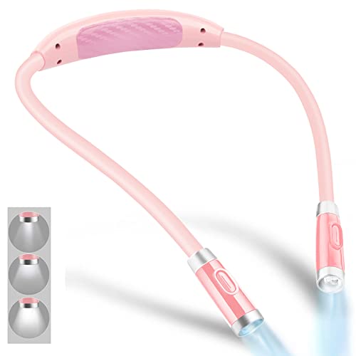 Vekkia Rechargeable LED Neck Book Light for Reading in Bed - color: Pink