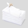 FINGERCRAFT Lace Cloth Napkins, 100% Cotton, 12 Pack, 20x20 Inch, White - color: White, size: 20" x 20" (Set of 12)
