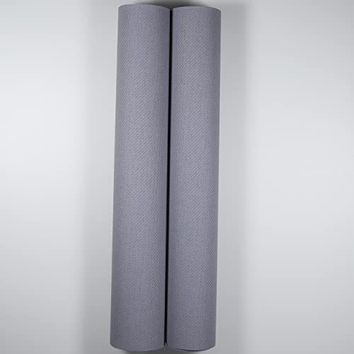 KCS 2 pc of 15" x 18" Counted Cross Stitch Cotton Aida Cloth Needlework Fabric (Light Steel Grey, 14CT) - color: Light Steel Grey, size: 14CT