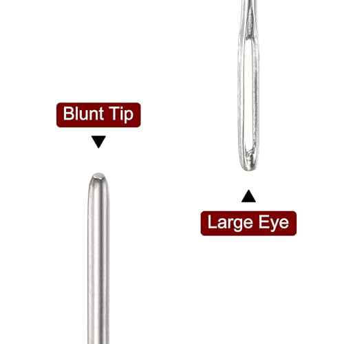 HARFINGTON 60Pcs Large Eye Blunt Needles 2" Tapestry Needle Yarn Sewing Knitting Weaving Needle Stainless Steel for Crochet Projects - size: 2"