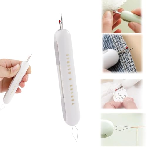 2 in-1 Needle Threaders Seam Ripper 2024 New, Upgraded Seam Ripper Tools, Stretchable Remover Needle Threading (1Pcs White) - color: 1Pcs White