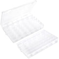 2 Pack Clear Plastic Organizer Box with 36 Grids and Adjustable Dividers for Beads, Crafts, Art DIY, Jewelry, Screws, Pins, Thread, Fishing Gear, Small Items