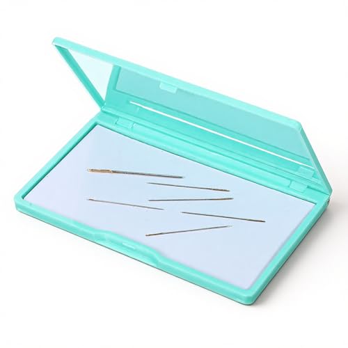 Magnetic Needle Holder, Magnetic Needle Case Rectangle Needles Tin Portable Sewing Needles Box for Pin Holders Organizer (Light Green)
